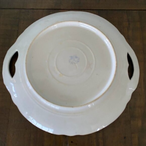 VICTORIA CARLSBAD Austria Plate with Handles Green Gold Gilt - Picture 5 of 7